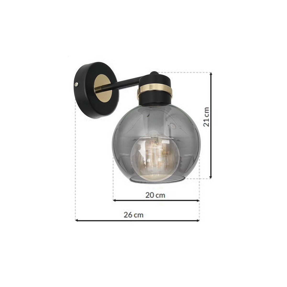 MiLagro Kinkiet OMEGA BLACK/GOLD 1xE27 MLP6528