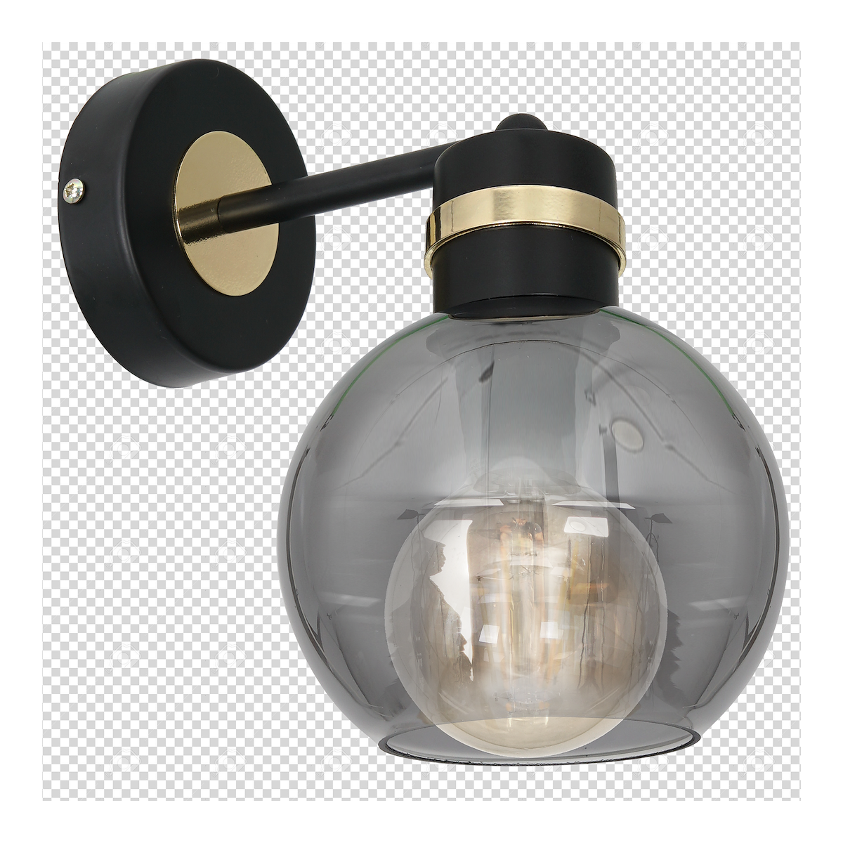 MiLagro Kinkiet OMEGA BLACK/GOLD 1xE27 MLP6528