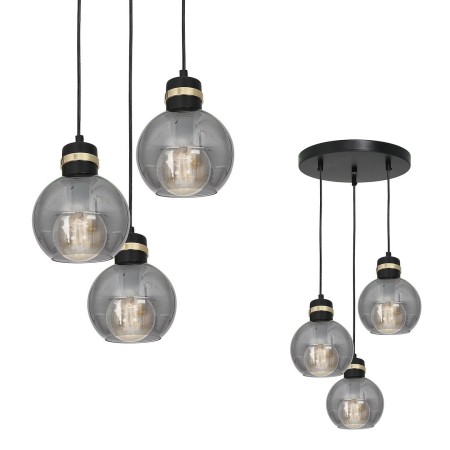 MiLagro Lampa wisząca OMEGA BLACK/GOLD 3xE27 MLP6533