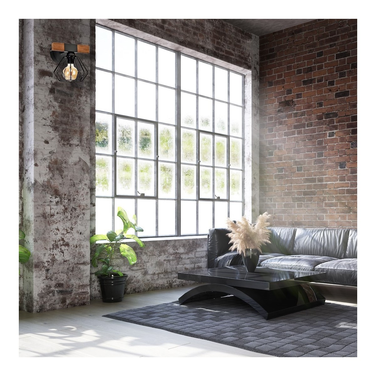 MiLagro Kinkiet ULF BLACK/WOOD 1xE27 60W MLP6250