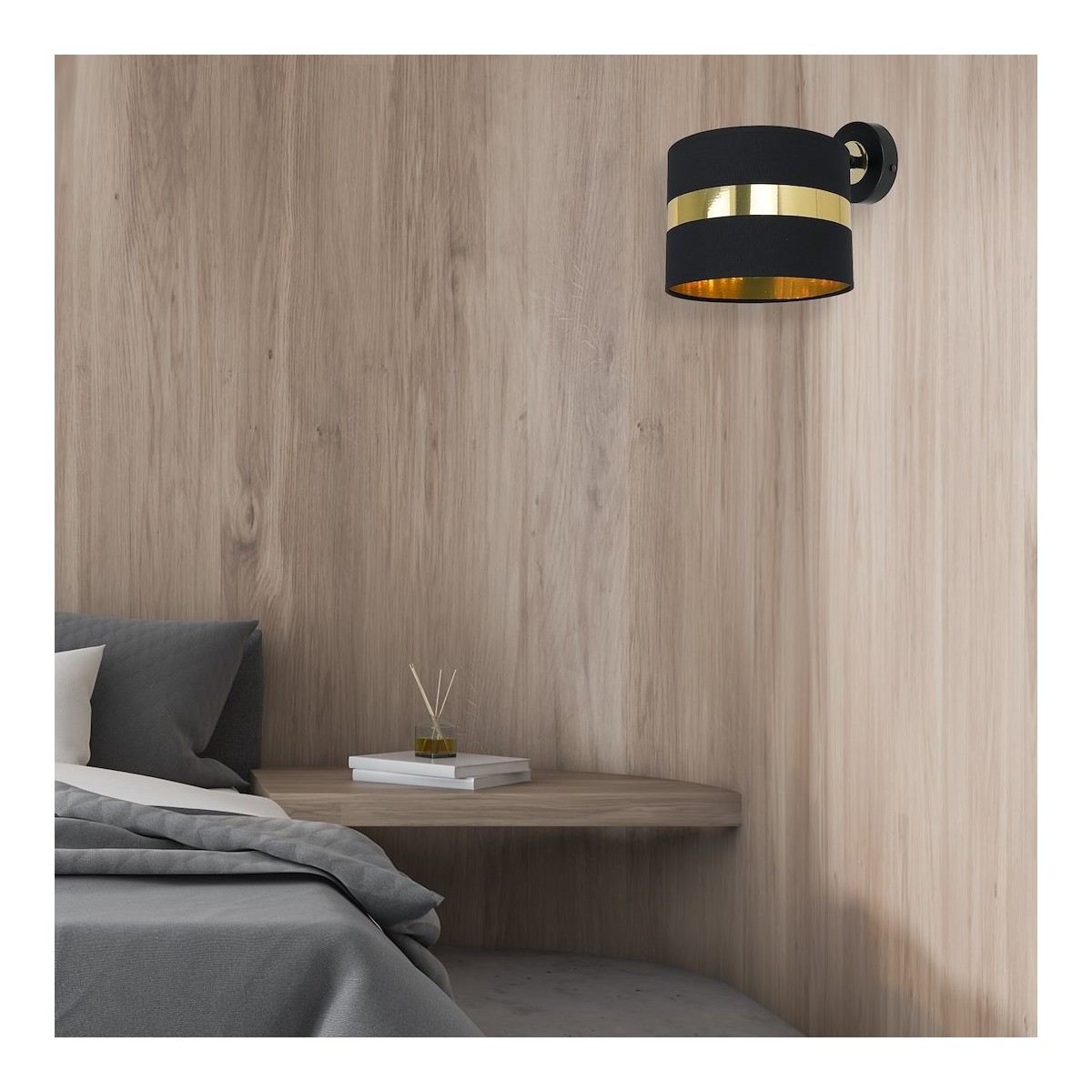 MiLagro Kinkiet PALMIRA BLACK / GOLD 1xE27 60W MLP6317