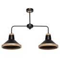 MiLagro Lampa sufitowa SALMA BLACK / WOOD 2xE27 MLP6296