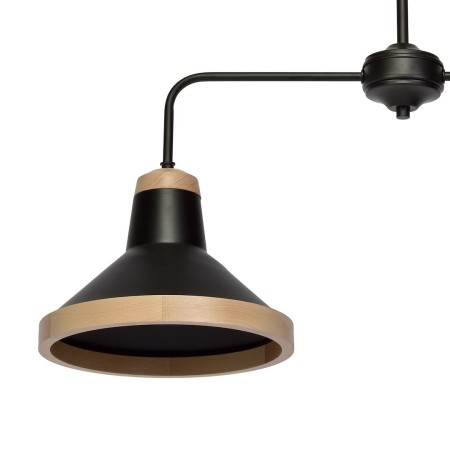 MiLagro Lampa sufitowa SALMA BLACK / WOOD 2xE27 MLP6296