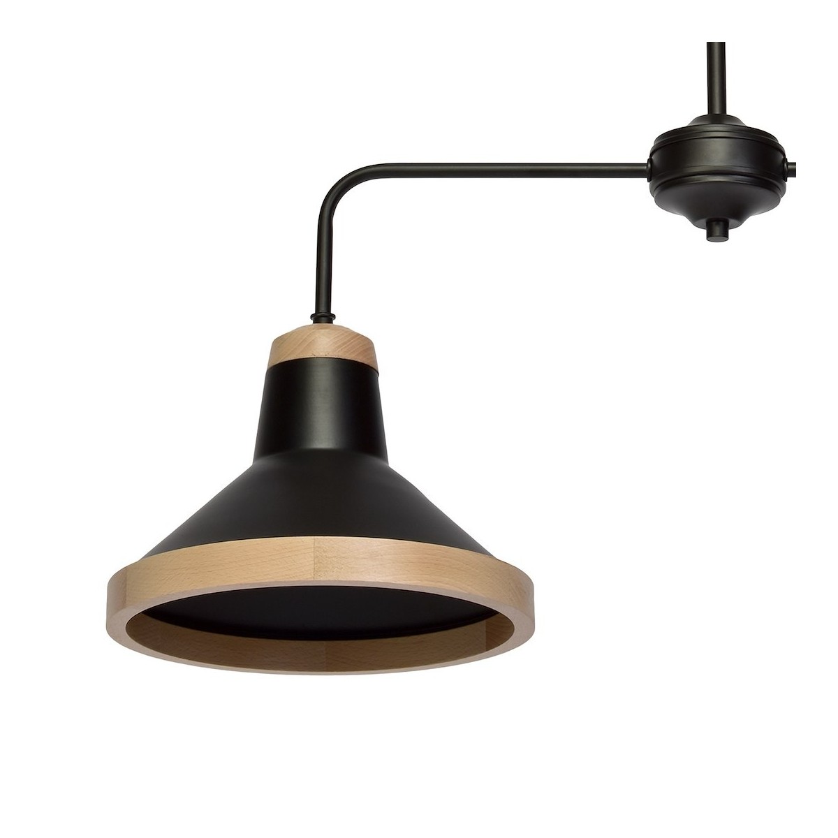 MiLagro Lampa sufitowa SALMA BLACK / WOOD 2xE27 MLP6296