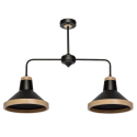 MiLagro Lampa sufitowa SALMA BLACK / WOOD 2xE27 MLP6296
