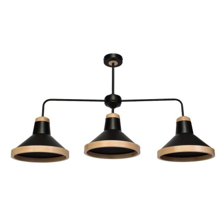 MiLagro Lampa sufitowa SALMA BLACK / WOOD 3xE27 MLP6297