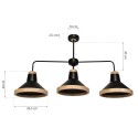 MiLagro Lampa sufitowa SALMA BLACK / WOOD 3xE27 MLP6297