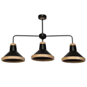 MiLagro Lampa sufitowa SALMA BLACK / WOOD 3xE27 MLP6297