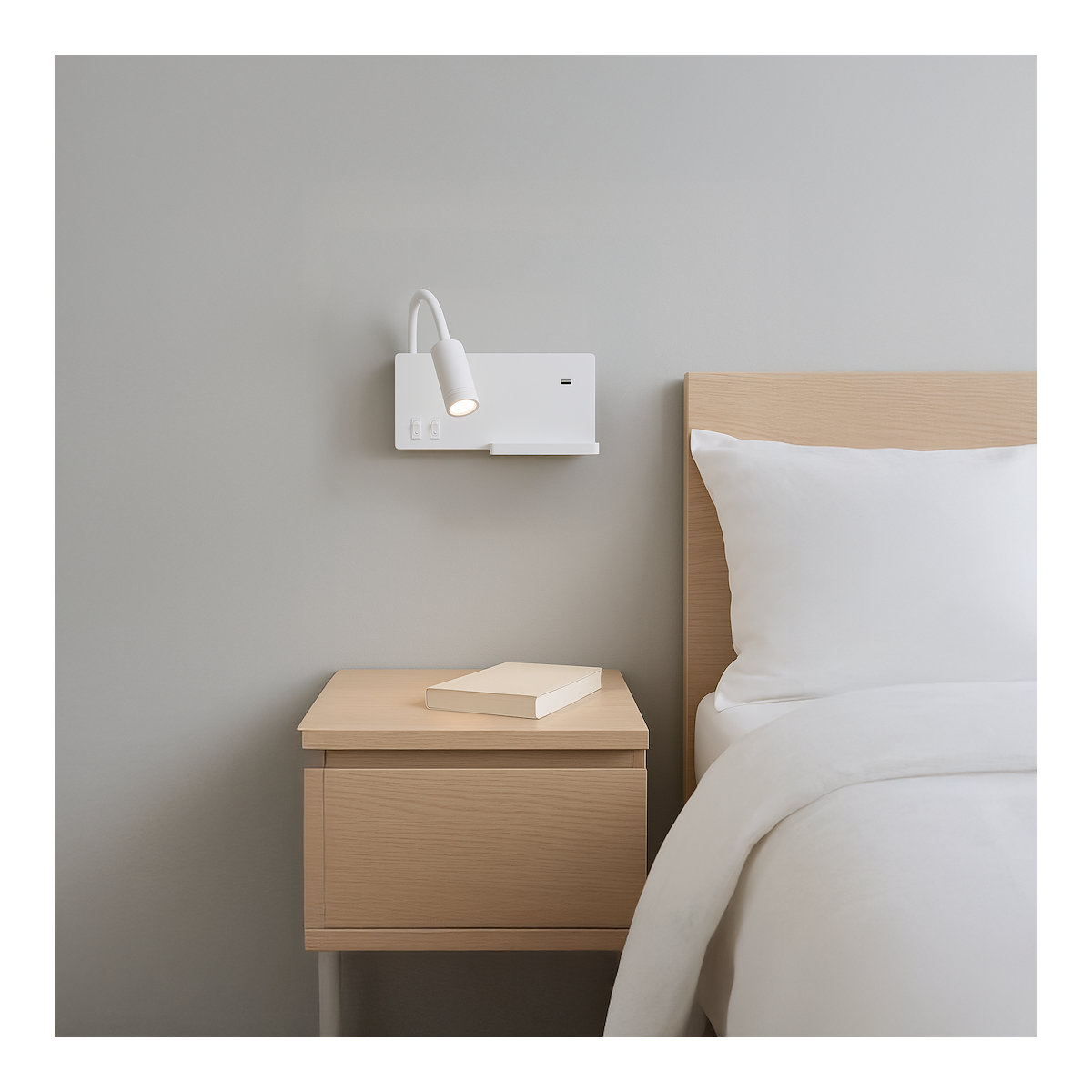 MiLagro Lampa nocna z półką Shelf Led 4W+5W+2W lewa Biały ML6343