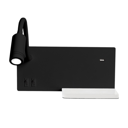 MiLagro Lampa nocna z półką SHELF BLACK LED 4W+5W+2W ML6344