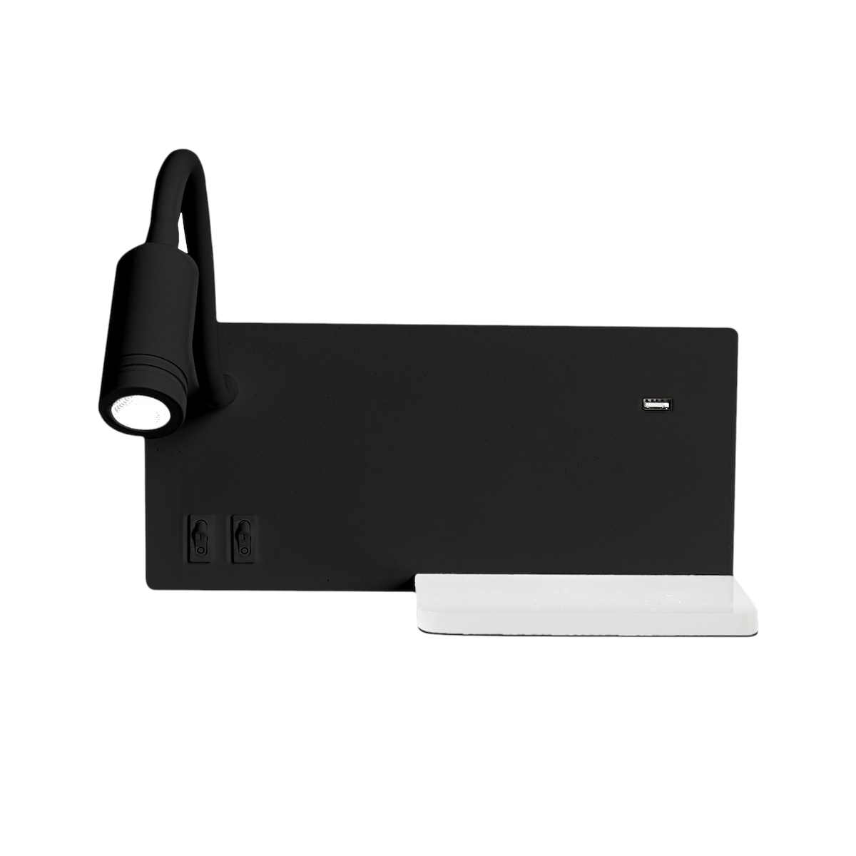 MiLagro Lampa nocna z półką SHELF BLACK LED 4W+5W+2W ML6344