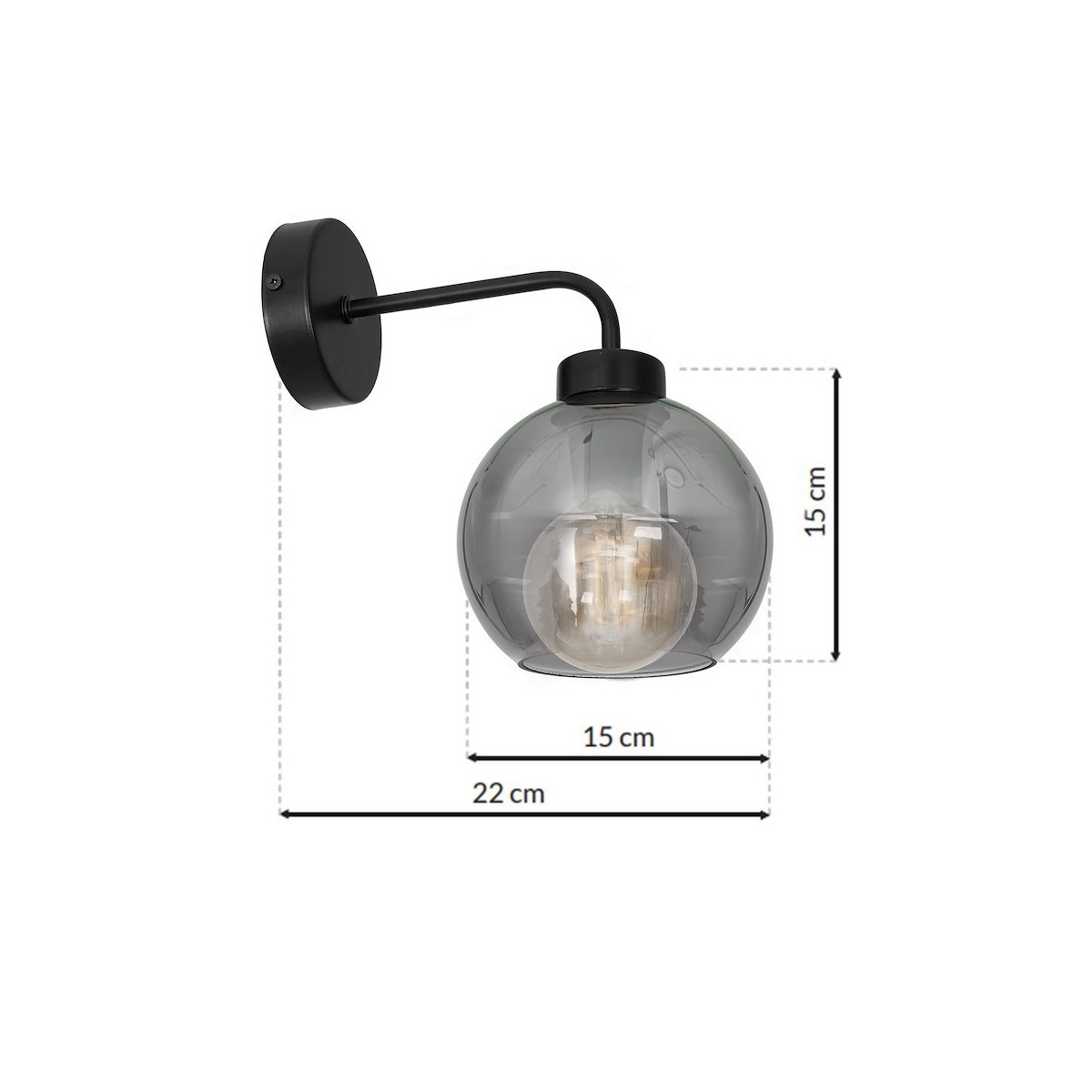 MiLagro Kinkiet SOFIA SMOKED 1xE27 MLP6571