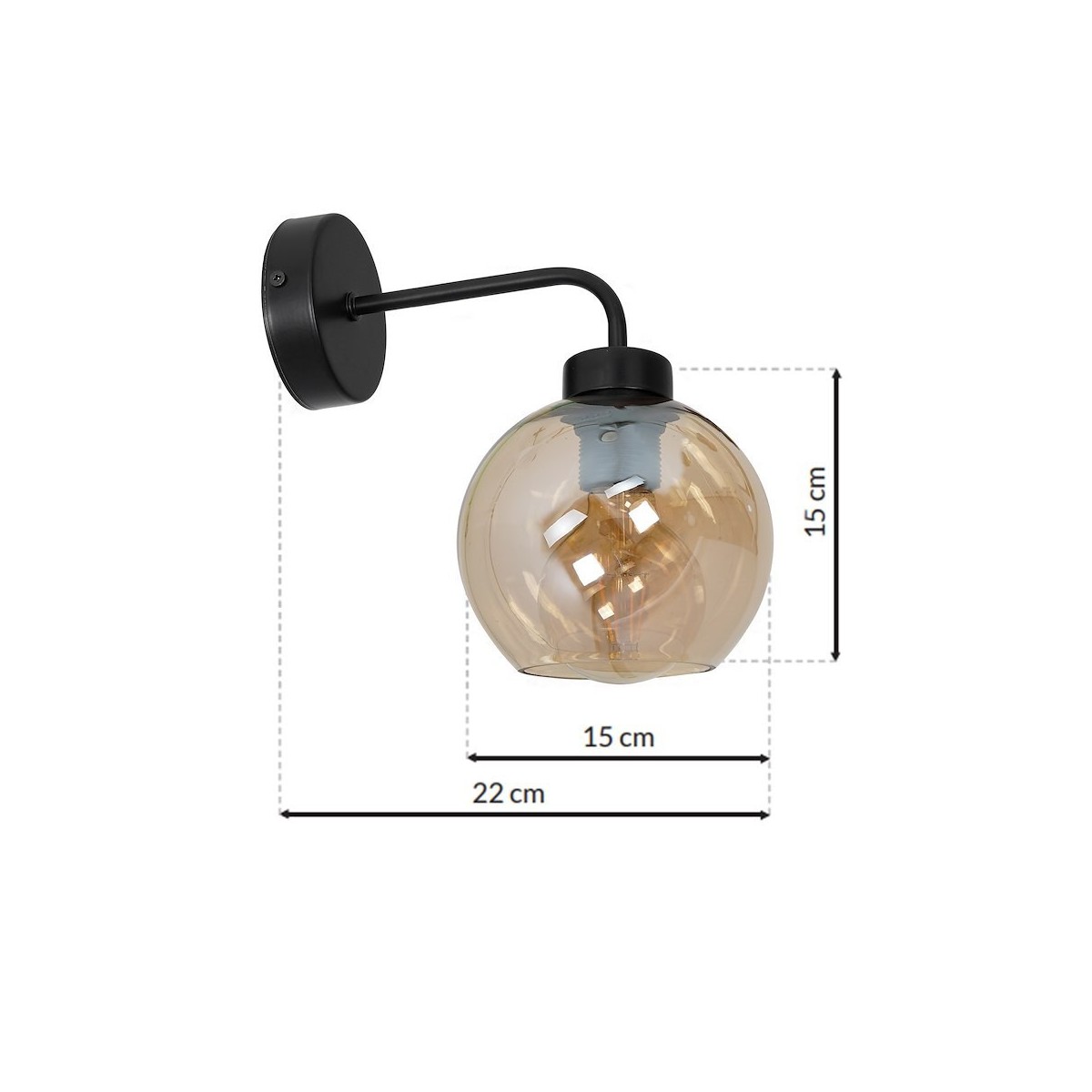 MiLagro Kinkiet SOFIA AMBER 1xE27 MLP6572