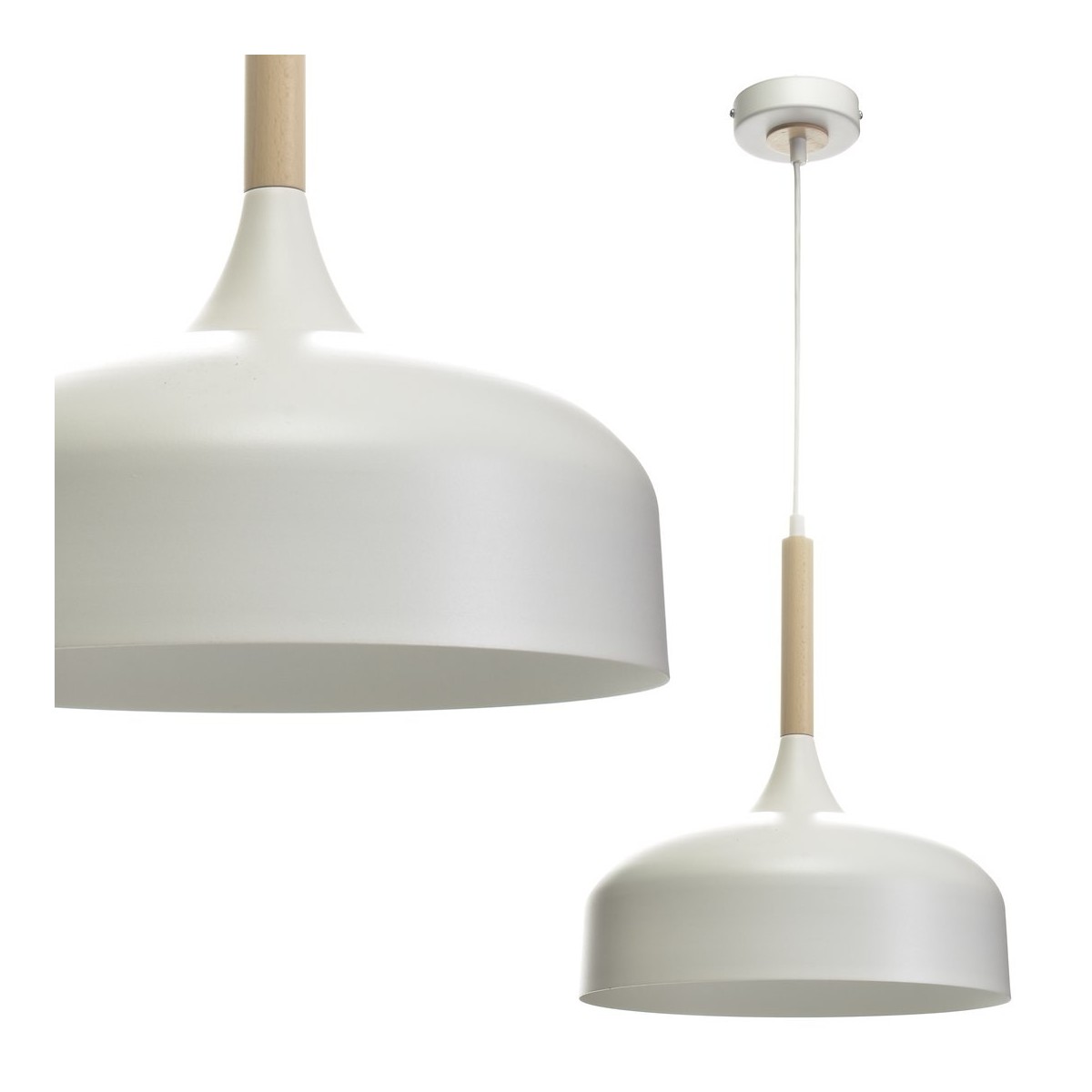 MiLagro Lampa wisząca Taylor Biały 1xE27 60W MLP6217