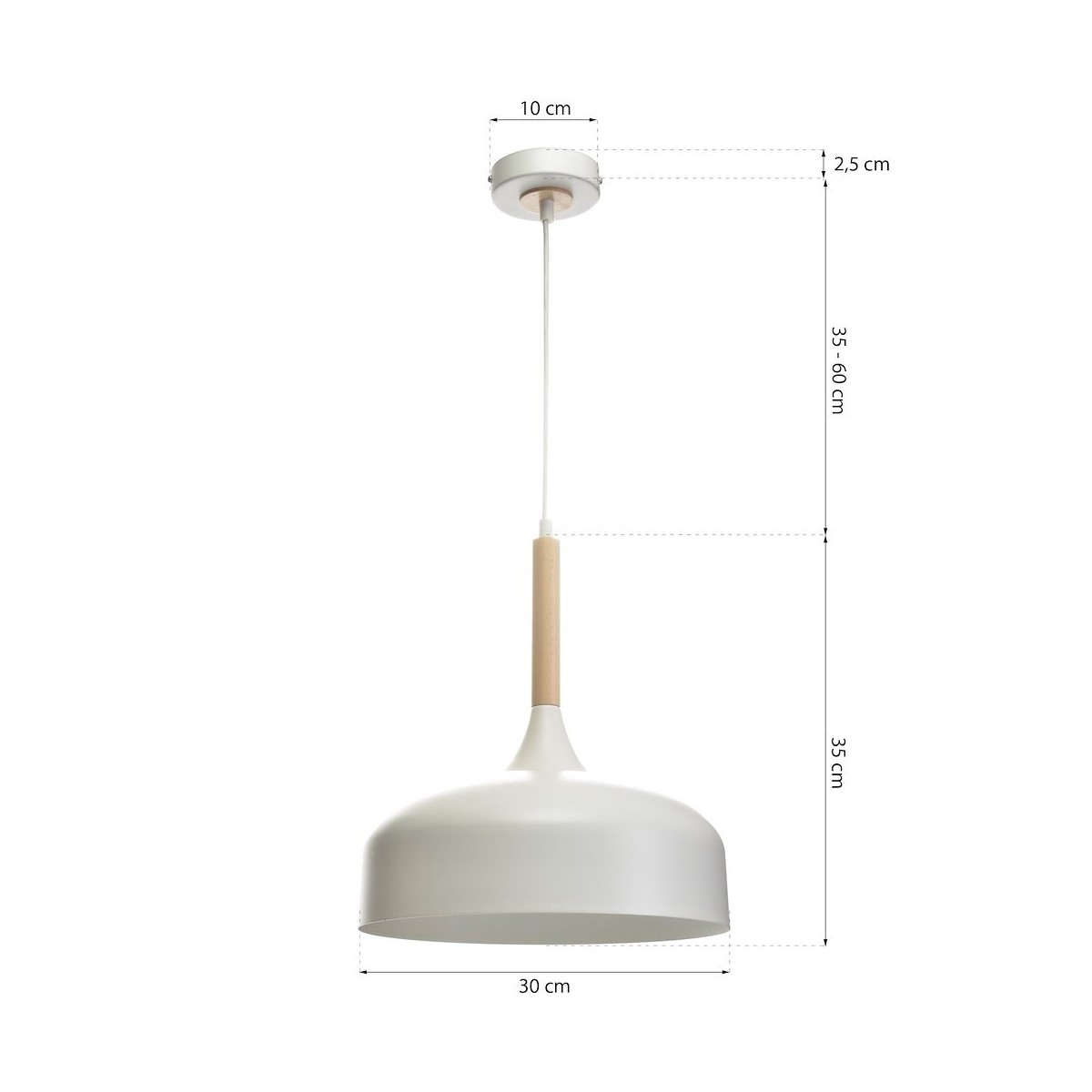 MiLagro Lampa wisząca Taylor Biały 1xE27 60W MLP6217