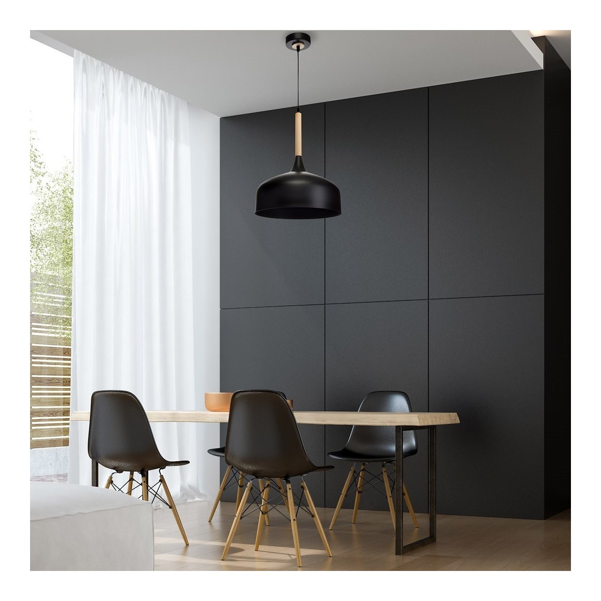 MiLagro Lampa wisząca TAYLOR BLACK 1xE27 60W MLP6218