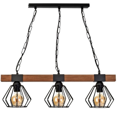 MiLagro Lampa wisząca ULF BLACK/WOOD 3xE27 MLP6193