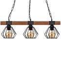 MiLagro Lampa wisząca ULF BLACK/WOOD 3xE27 MLP6193