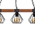 MiLagro Lampa wisząca ULF BLACK/WOOD 3xE27 MLP6193