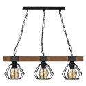 MiLagro Lampa wisząca ULF BLACK/WOOD 3xE27 MLP6193