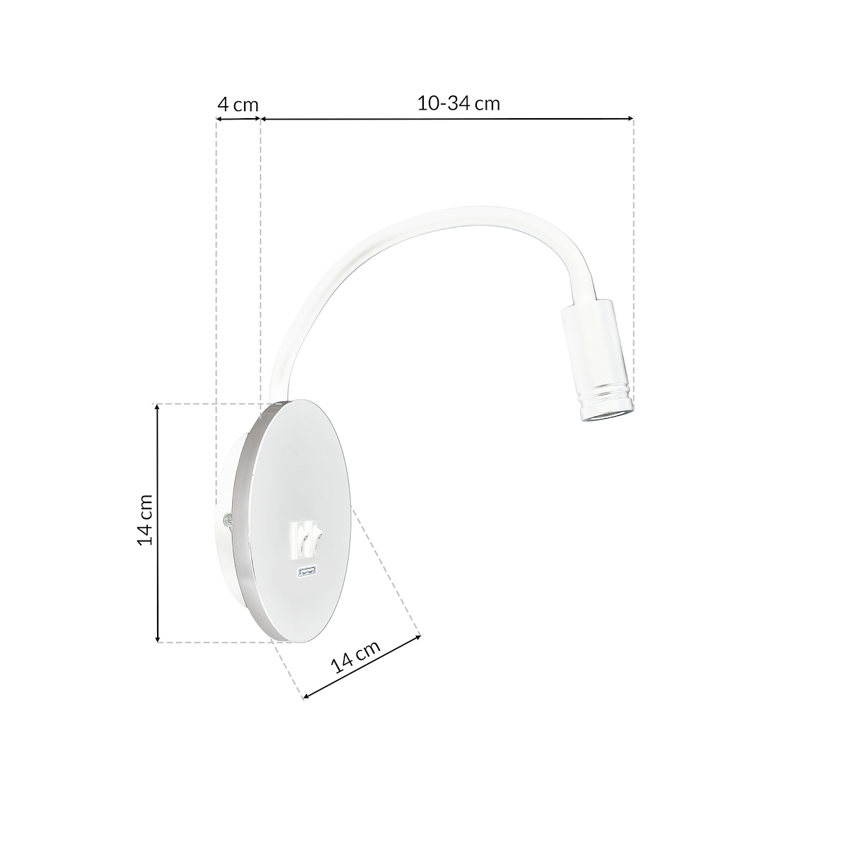 MiLagro Lampka nocna Base 8W+2W Biały ML6353