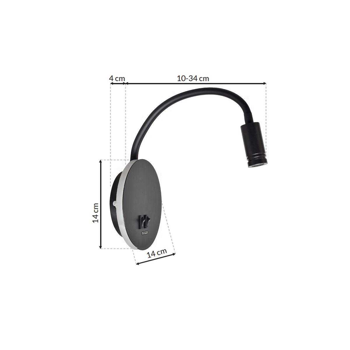 MiLagro Lampka nocna BASE 8W+2W BLACK ML6354