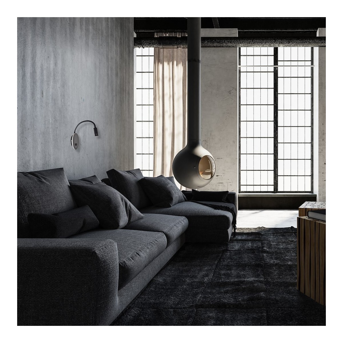 MiLagro Lampka nocna BASE 8W+2W BLACK ML6354