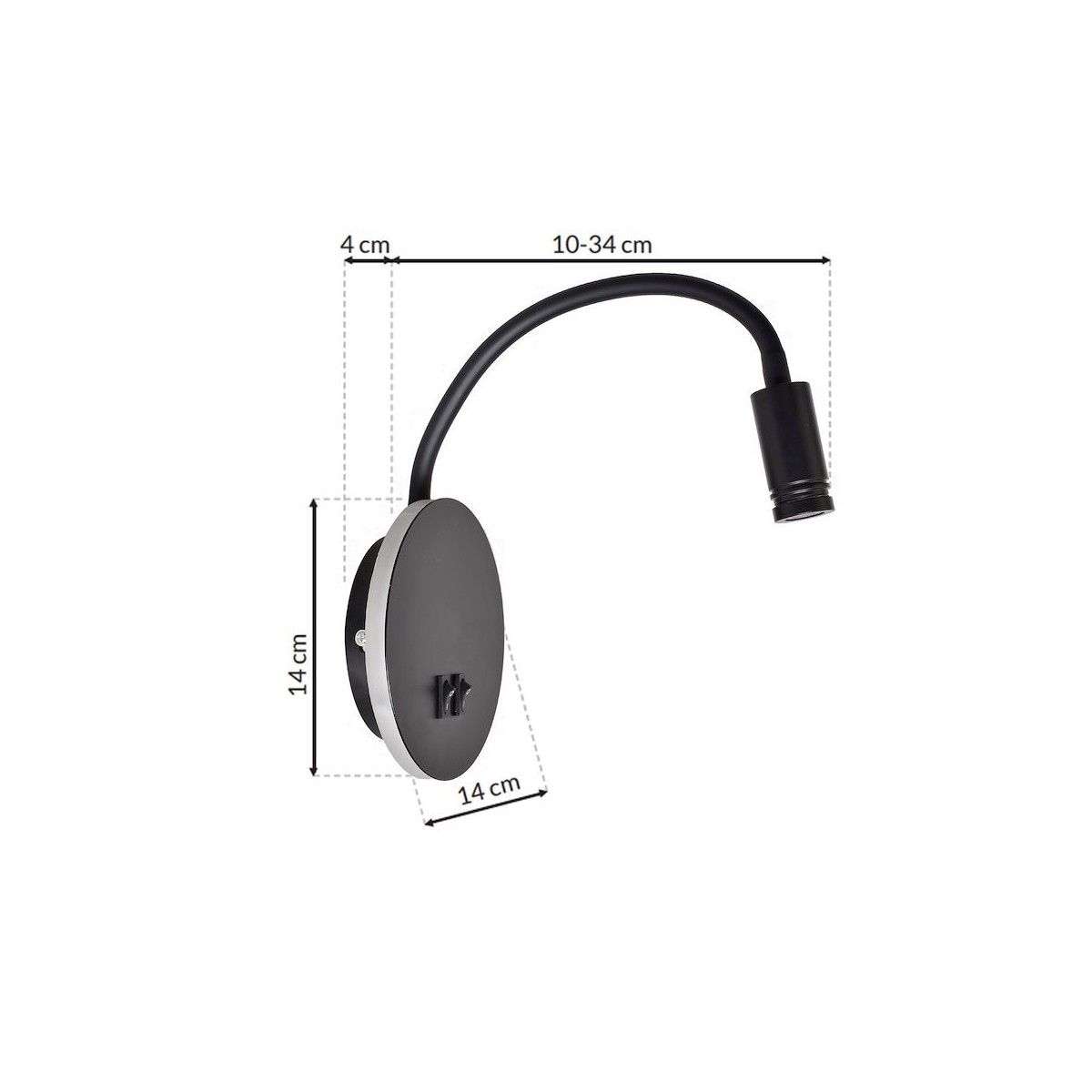 MiLagro Lampka nocna BASE 8W+2W BLACK ML6354