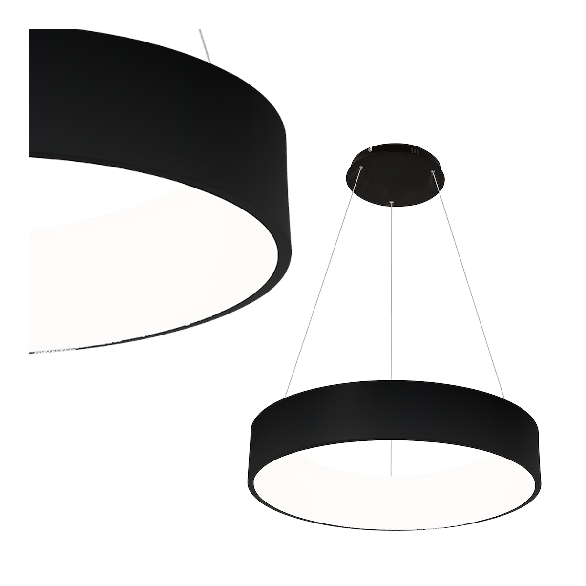 MiLagro Lampa wisząca OHIO BLACK 40W LED 3000K-4000K ML6358
