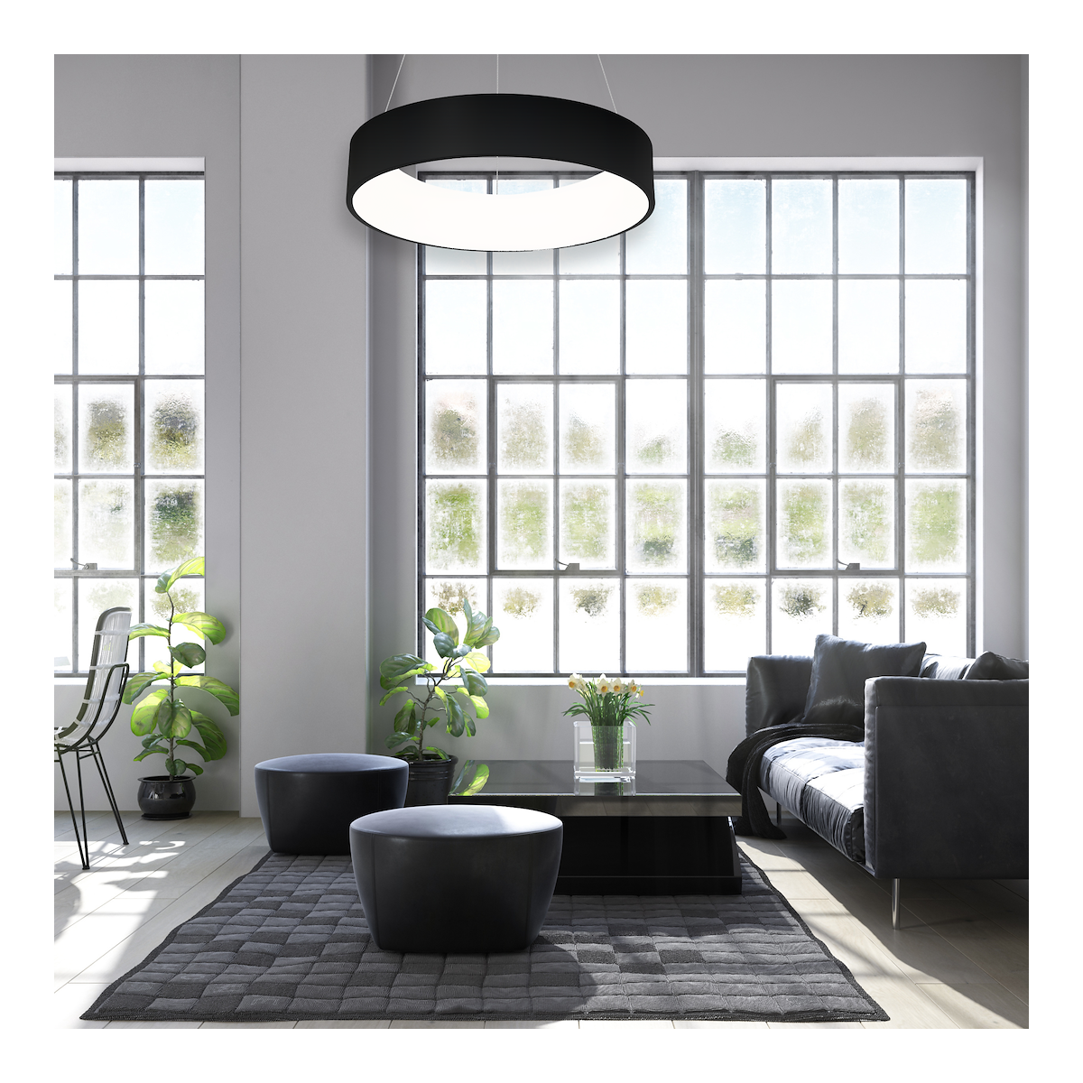 MiLagro Lampa wisząca OHIO BLACK 40W LED 3000K-4000K ML6358