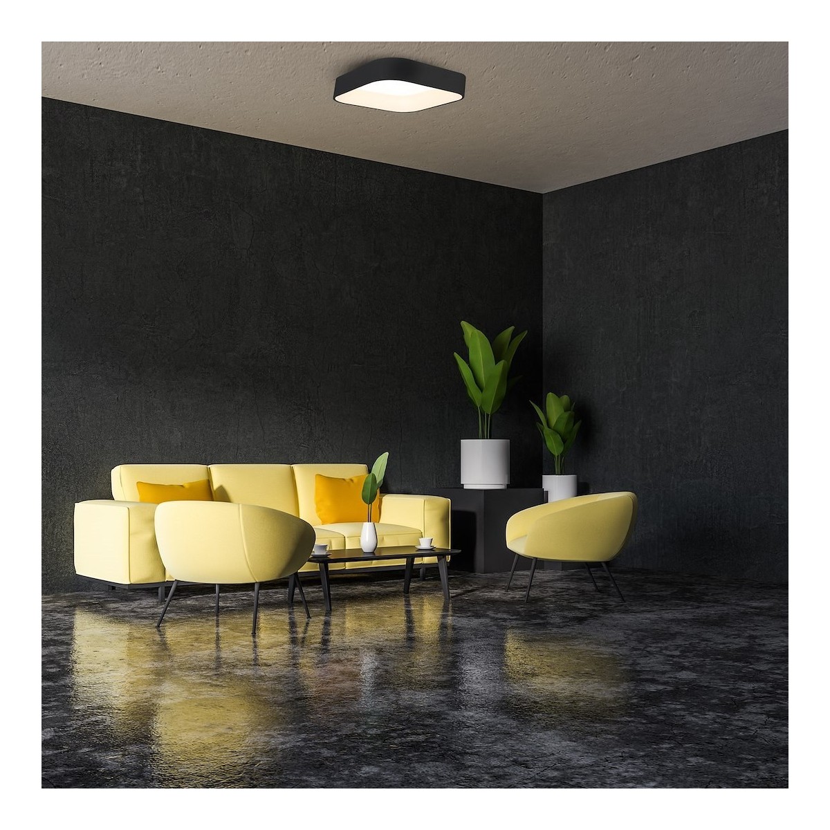 MiLagro Plafon ASTRO BLACK 40W LED 3000K-4000K ML6356