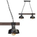 MiLagro Lampa wisząca FARO BLACK/WOOD 2xE27 MLP6242