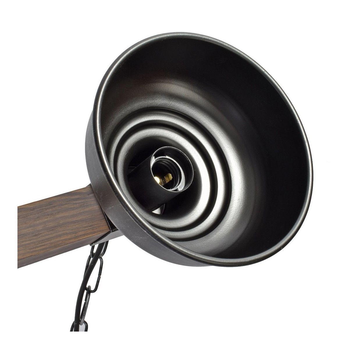 MiLagro Lampa wisząca FARO BLACK/WOOD 2xE27 MLP6242