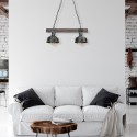 MiLagro Lampa wisząca FARO BLACK/WOOD 2xE27 MLP6242