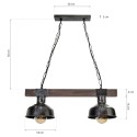 MiLagro Lampa wisząca FARO BLACK/WOOD 2xE27 MLP6242