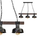 MiLagro Lampa wisząca FARO BLACK/WOOD 3xE27 MLP6243