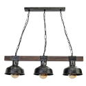 MiLagro Lampa wisząca FARO BLACK/WOOD 3xE27 MLP6243