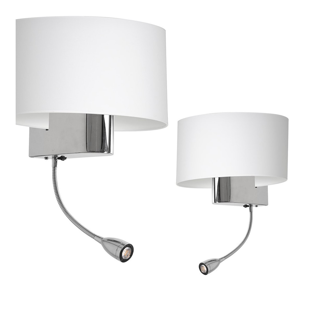 MiLagro Kinkiet Casino 1xE27 + 1W LED Biały/Chrom ML6372