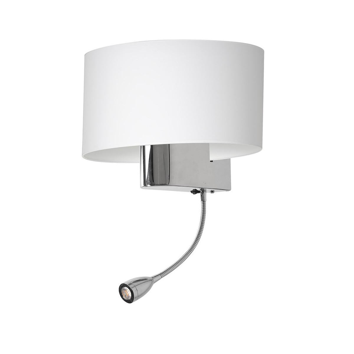 MiLagro Kinkiet Casino 1xE27 + 1W LED Biały/Chrom ML6372