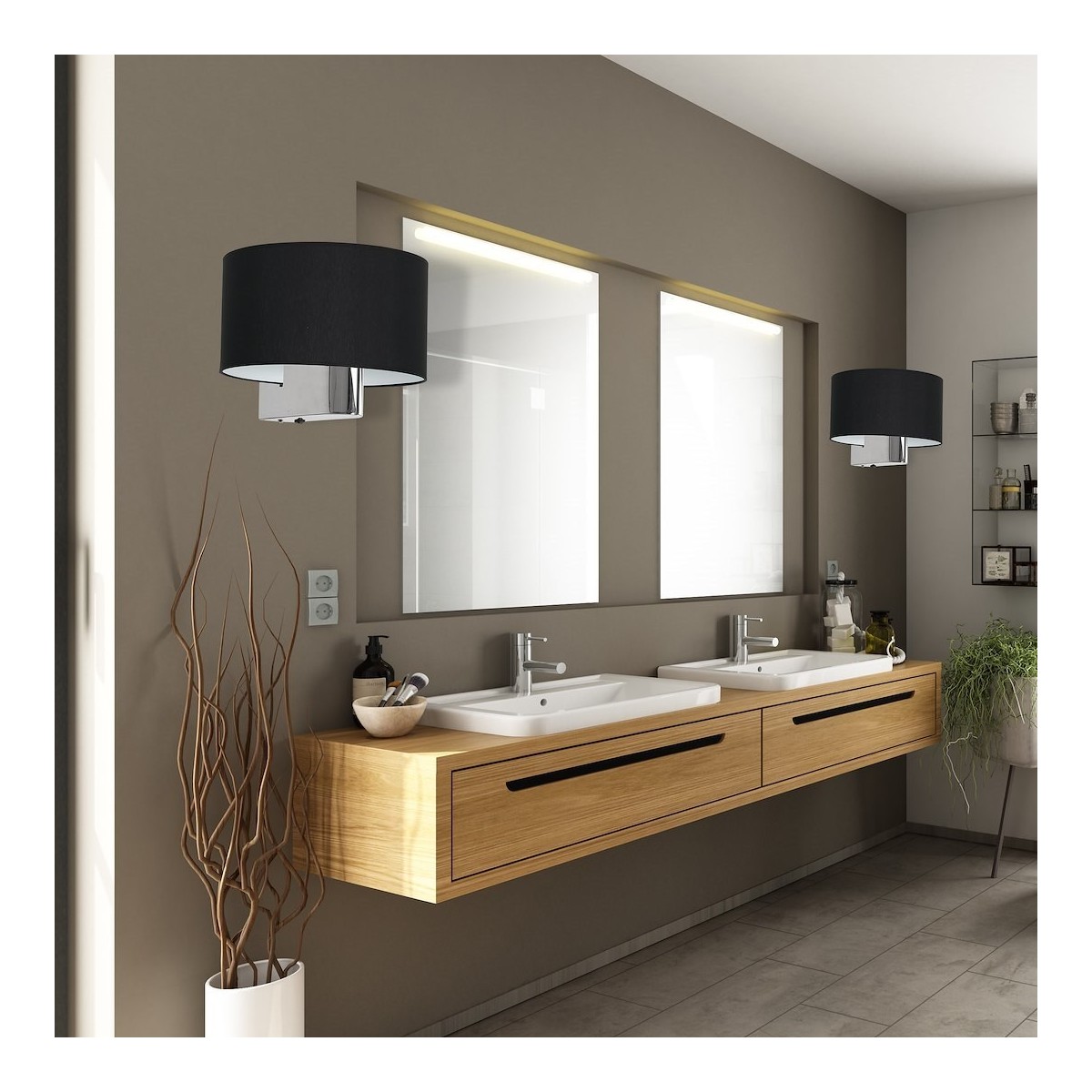 MiLagro Kinkiet CASINO BLACK/CHROME 1xE27 ML6377