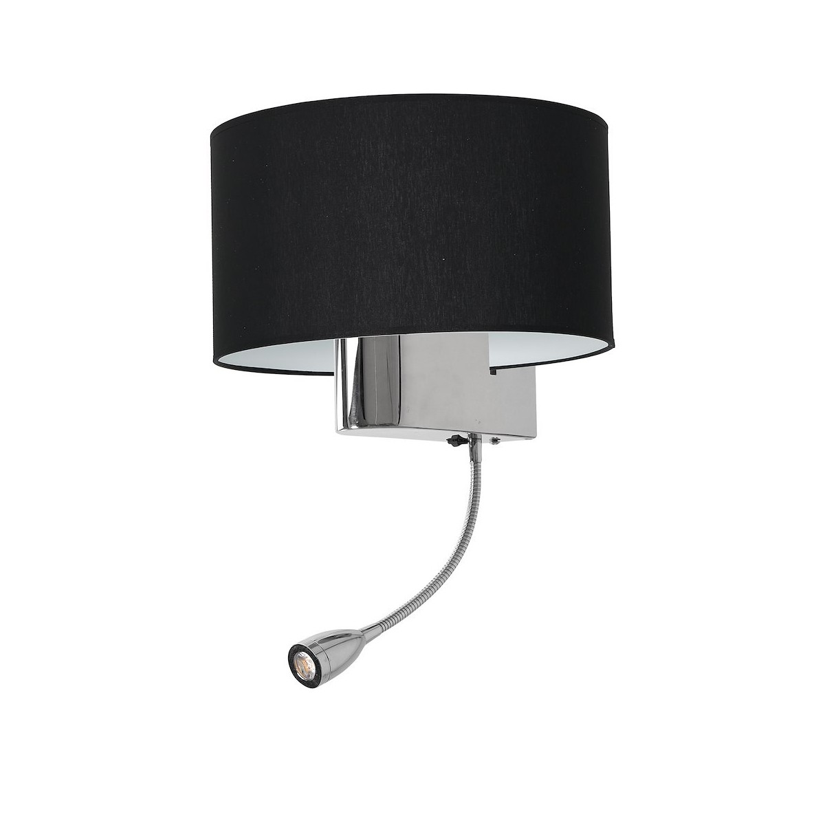 MiLagro Kinkiet CASINO BLACK/CHROME 1xE27 + 1W LED ML6378