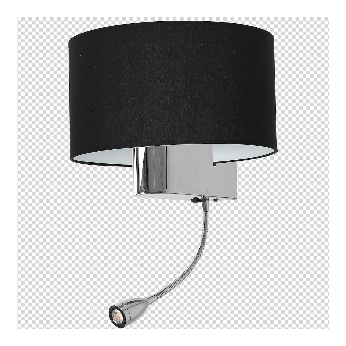 MiLagro Kinkiet CASINO BLACK/CHROME 1xE27 + 1W LED ML6378