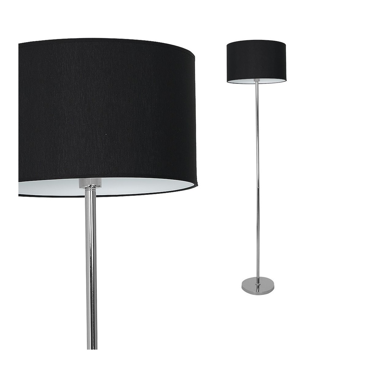 MiLagro Lampa stojąca CASINO BLACK/CHROME 1xE27 ML6382