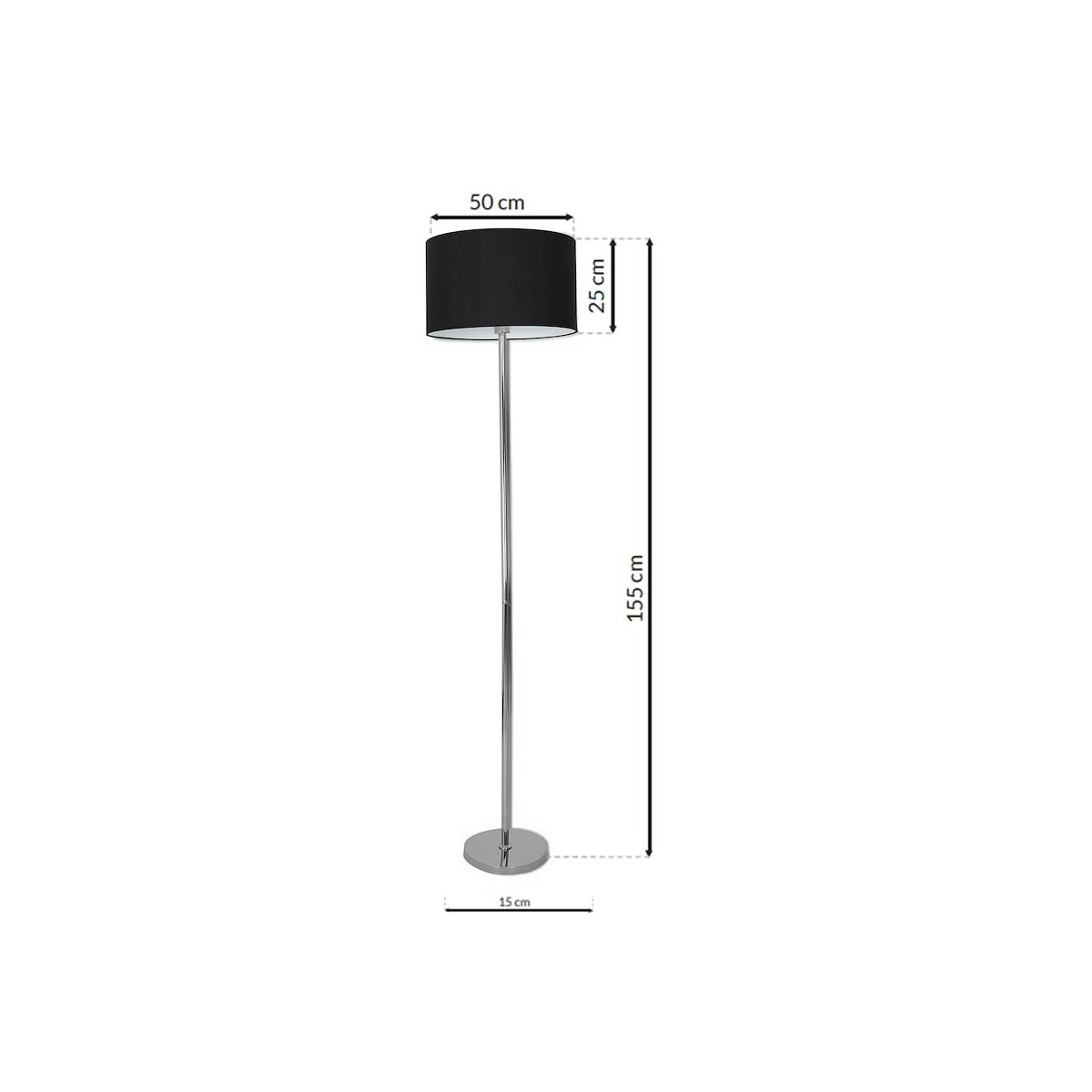 MiLagro Lampa stojąca CASINO BLACK/CHROME 1xE27 ML6382