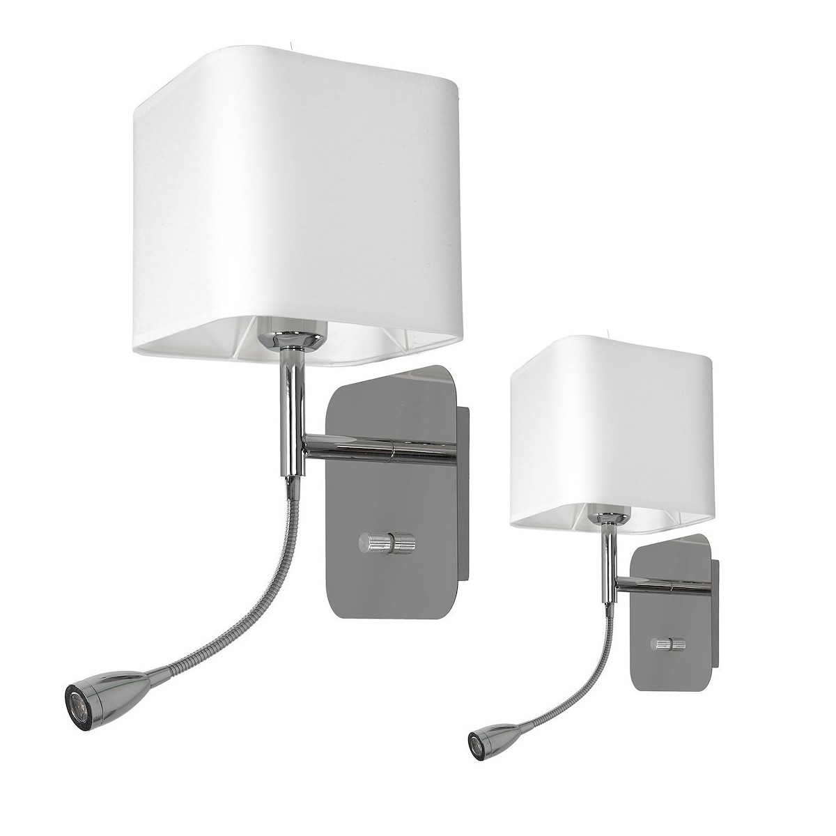 MiLagro Kinkiet Napoli 1xE27 + 1W LED Biały / Chrome ML63600