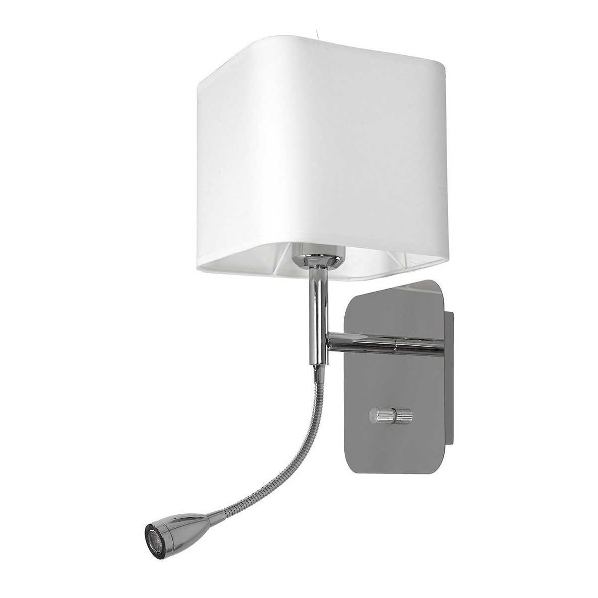 MiLagro Kinkiet Napoli 1xE27 + 1W LED Biały / Chrome ML63600