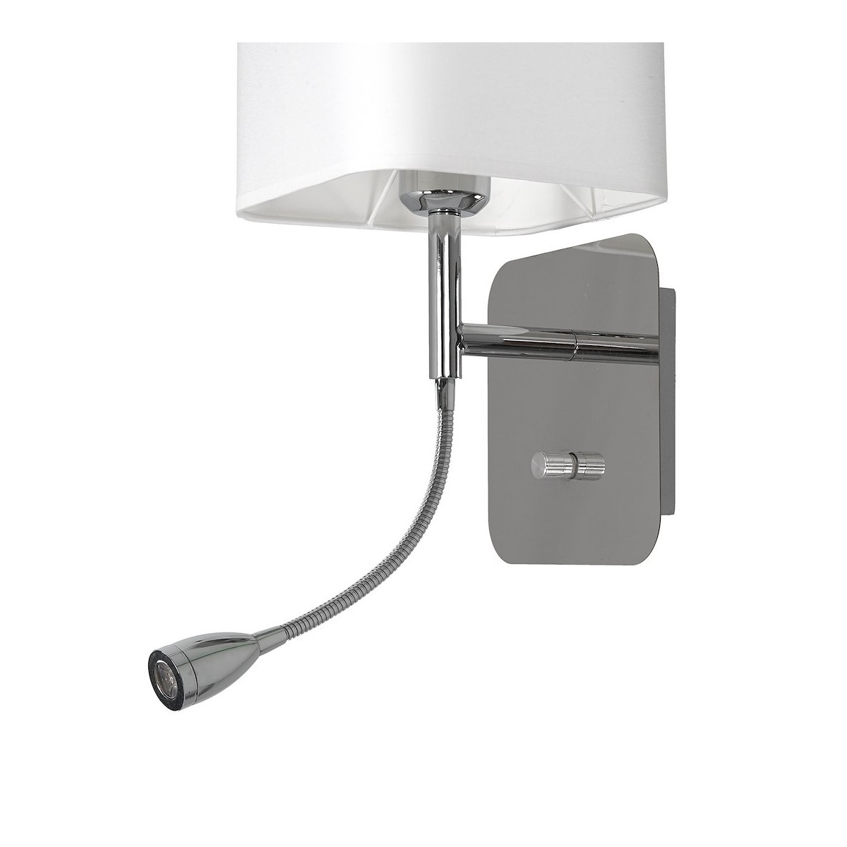 MiLagro Kinkiet Napoli 1xE27 + 1W LED Biały / Chrome ML63600