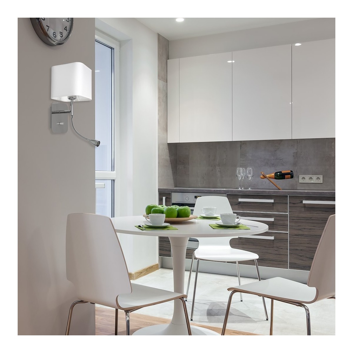 MiLagro Kinkiet Napoli 1xE27 + 1W LED Biały / Chrome ML63600