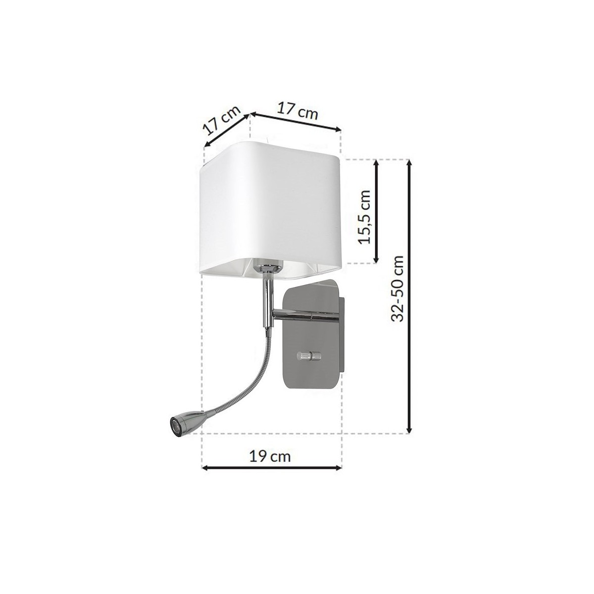 MiLagro Kinkiet Napoli 1xE27 + 1W LED Biały / Chrome ML63600