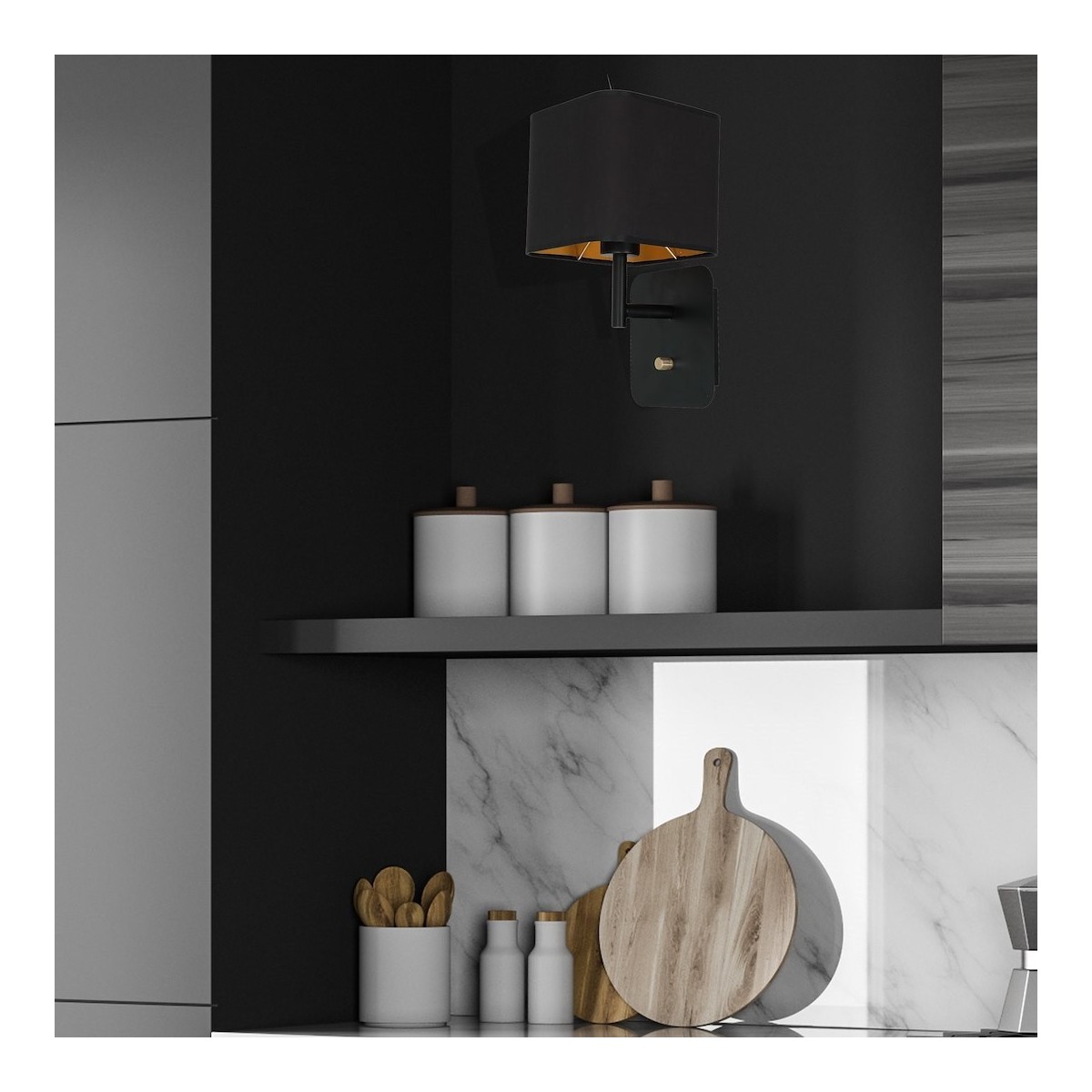 MiLagro Kinkiet NAPOLI BLACK/GOLD 1xE27 ML6365